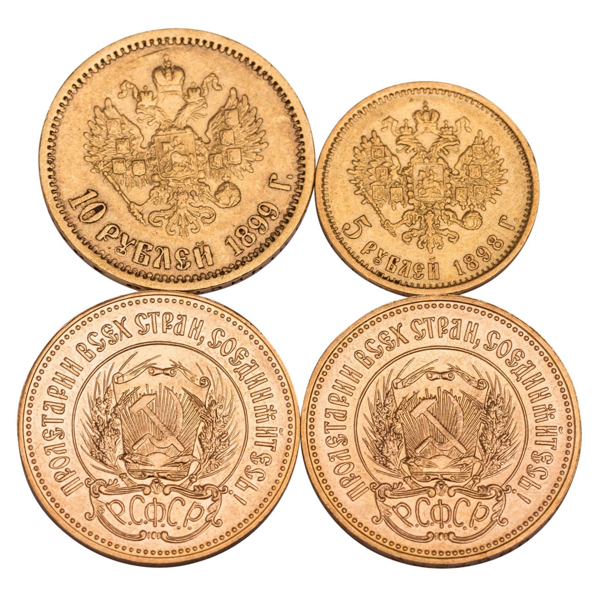 Russland/GOLD - 4 Münzen, darunter - Bild 2 aus 2
