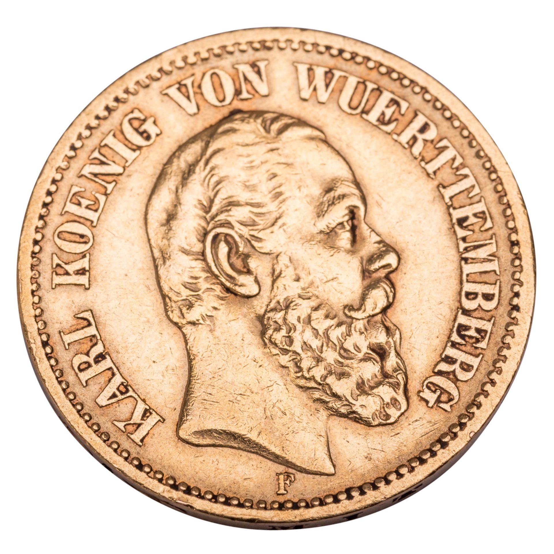 Dt. Kaiserreich /GOLD - Württemberg, Karl,  20 Mark 1873-F