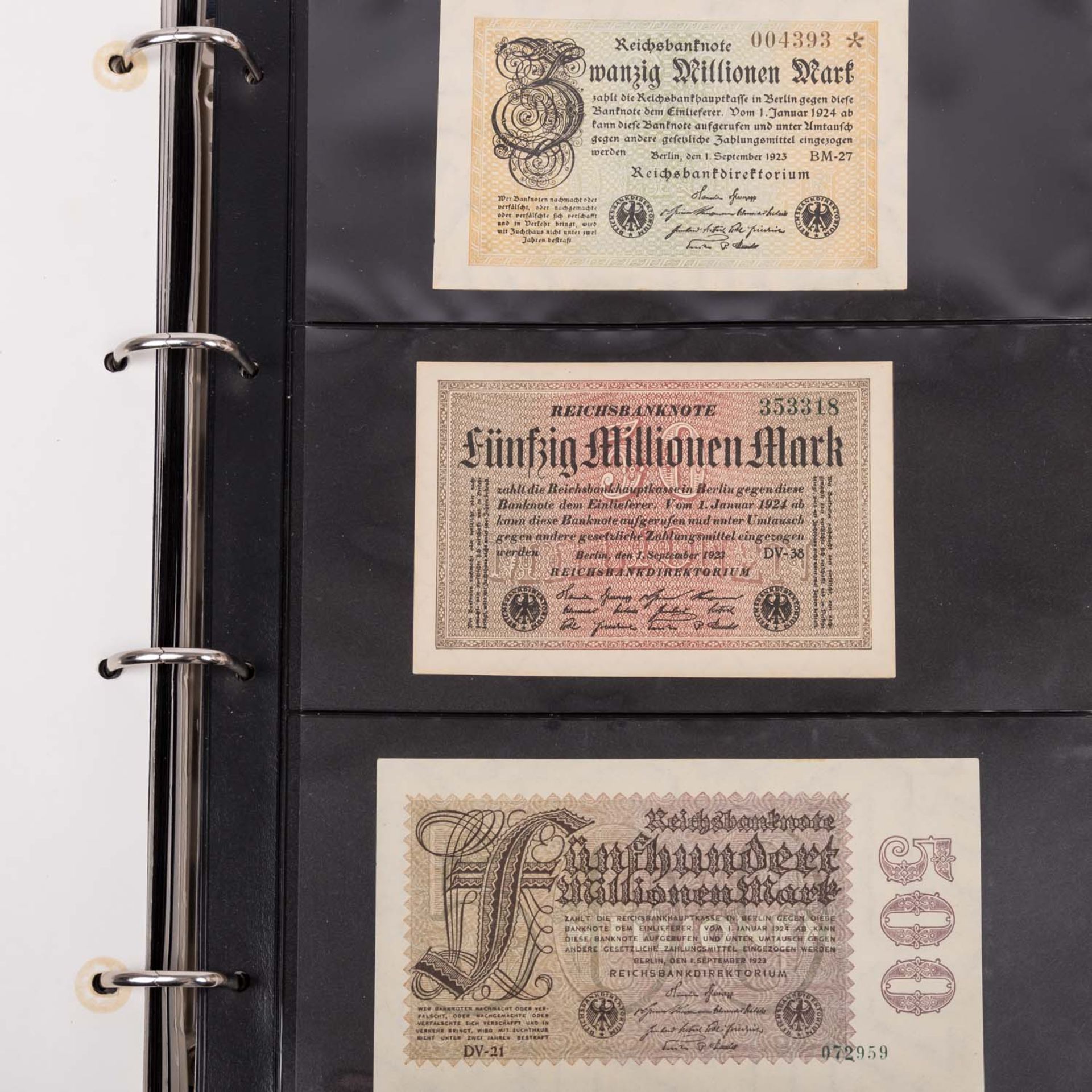 Eine schöne Banknoten-Sammlung - Deutsches Reich im Album - Bild 4 aus 5