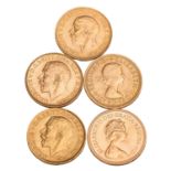 GB/GOLD - 5 x 1 Sovereign,