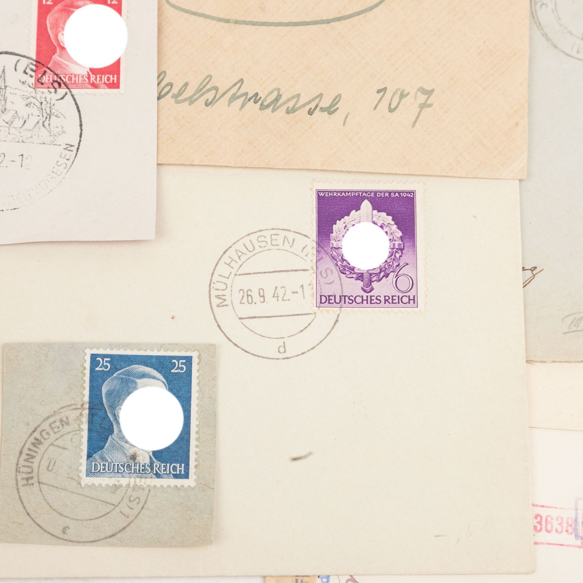 Deutsches Reich 1938 - 44, 13 Briefumschläge und eine Karte,  - Bild 5 aus 5