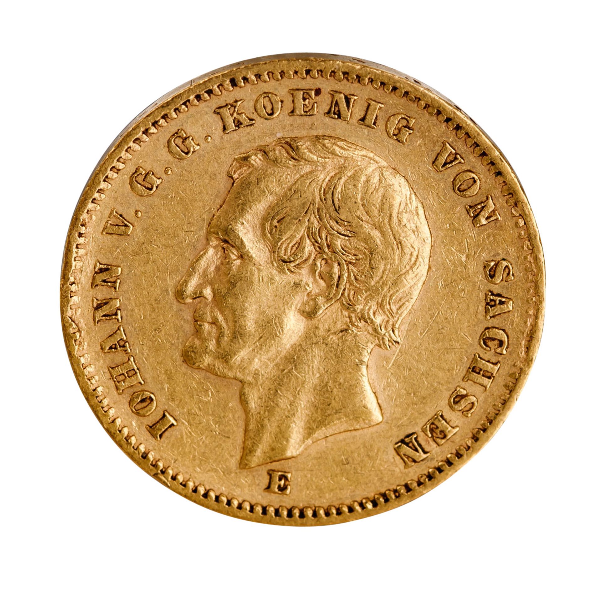 Sachsen/GOLD - 20 Mark 1872 E,