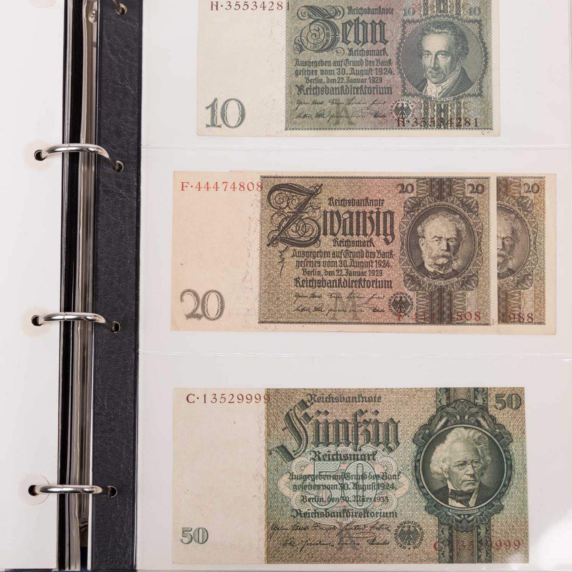 Eine schöne Banknoten-Sammlung - Deutsches Reich im Album - Bild 5 aus 5