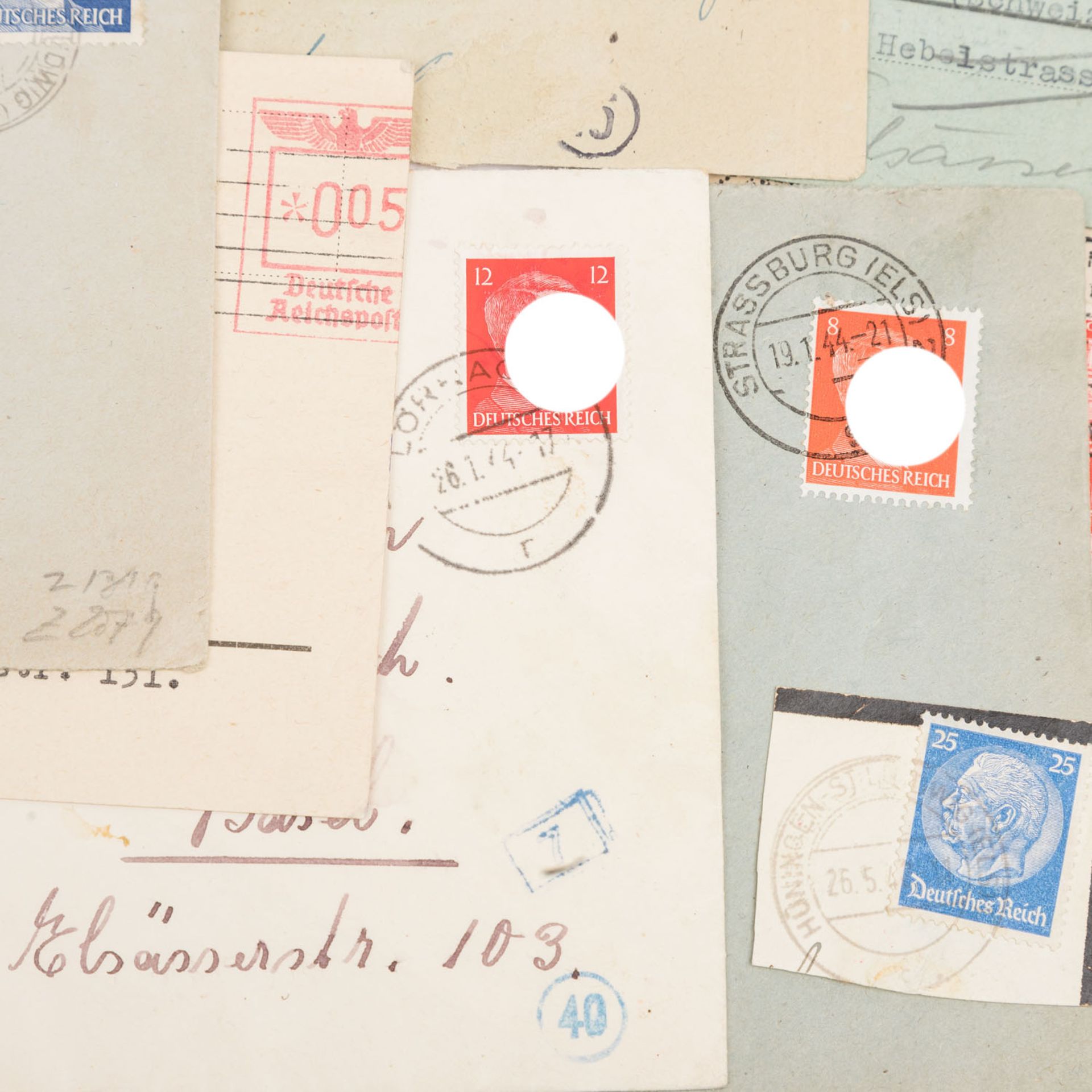 Deutsches Reich 1938 - 44, 13 Briefumschläge und eine Karte,  - Bild 4 aus 5