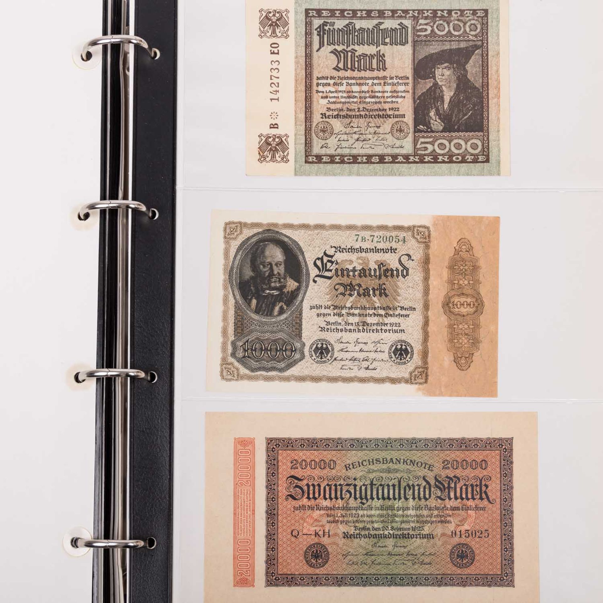 Eine schöne Banknoten-Sammlung - Deutsches Reich im Album - Bild 2 aus 5
