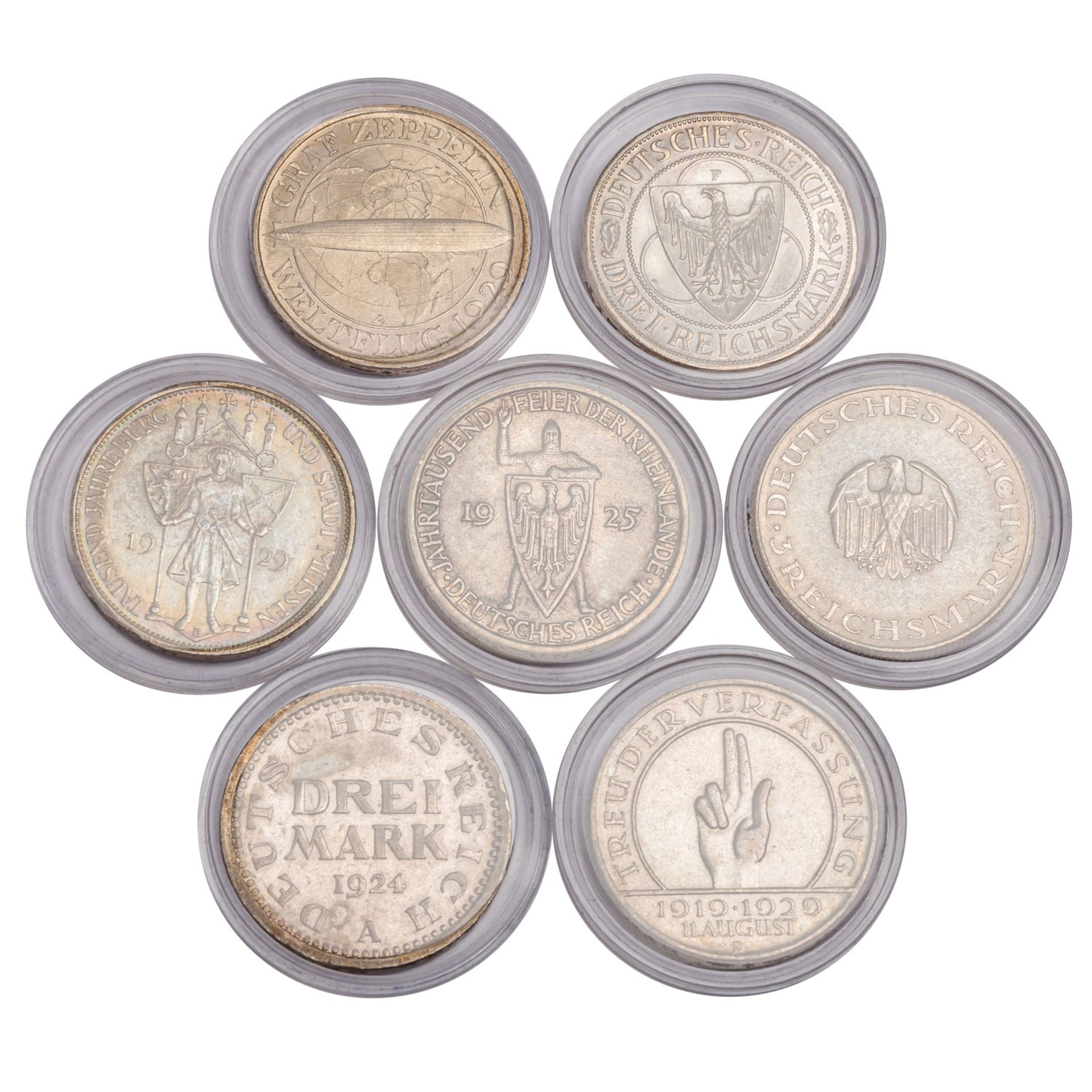 Ein kleines Lot - Weimarer Republik mit 7 x 3 Reichsmark