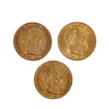 Preussen/GOLD - 3 x 20 Mark Friedrich III.,