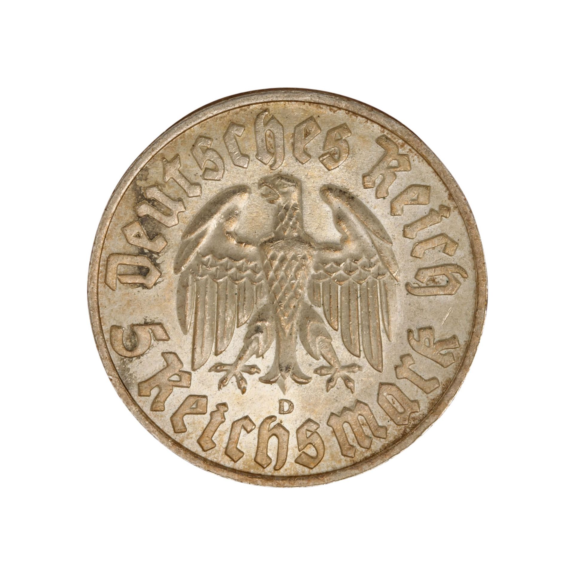 Deutsches Reich - 5 Reichsmark Luther 1933/D, - Image 2 of 2