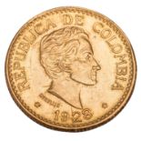 Kolumbien /GOLD - 5 Pesos Simon Bolivar 1928