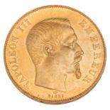 Frankreich - 50 Francs 1855/A, Napoleon III, GOLD,