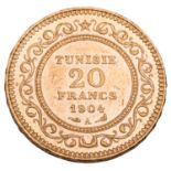 Tunesien /GOLD - 20 Francs 1904