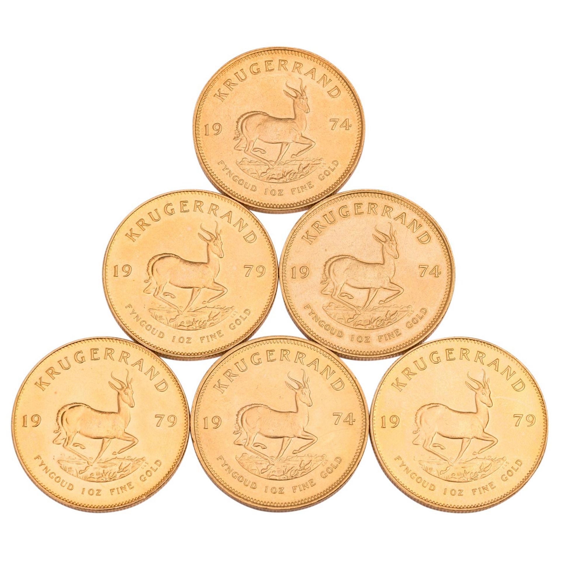 Südafrika /GOLD-Lot 6 x Krügerrand à 1 Unze 