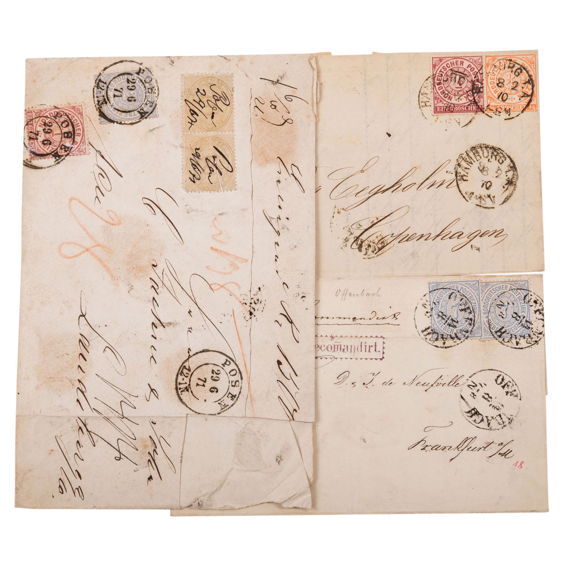 NDP 1868-1871 - Partie von ca. 170 Belegen im kleinen Karton  - Bild 3 aus 4