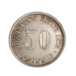 Dt. Kaiserreich /Kleinmünzen - 1 x 50 Pfennig 1875-E