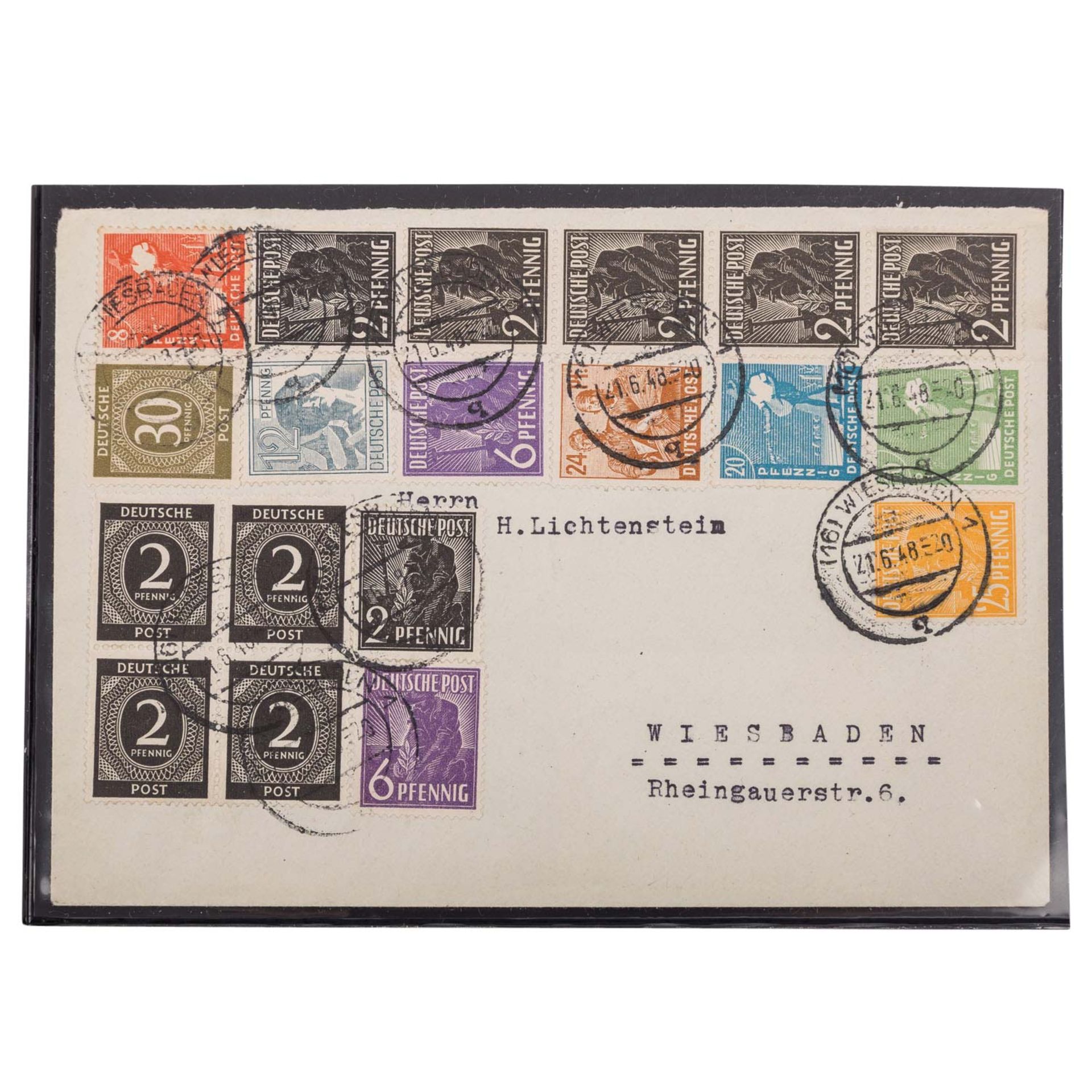 Allierte Besetzung 1948 mit Poststempel entwertet - Bild 2 aus 3