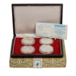 Volksrepublik China /SILBER - Set 'Chinesische Persönlichkeiten' mit 4x 5 Yuan 1986 PP