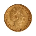 Deutsches Kaiserreich / Bayern - 20 Mark 1872, GOLD, König Ludwig II,