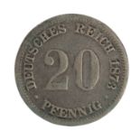 Dt. Kaiserreich /Kleinmünzen - 1 x 20 Pfennig 1873-H