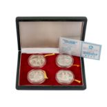 Volksrepublik China /SILBER - Set 'Chinesische Persönlichkeiten' mit 4x 5 Yuan 1987 PP