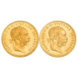 Österreich/GOLD - 2 x 1 Dukat 1915/NP