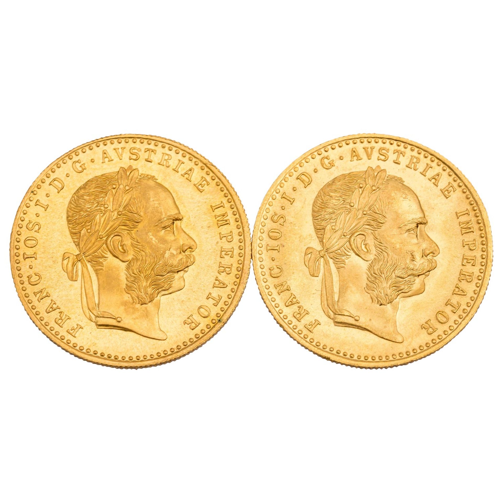 Österreich/GOLD - 2 x 1 Dukat 1915/NP