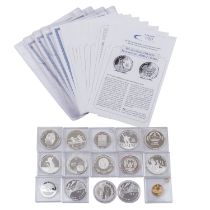 Konvolut von 14 Silbermünzen 1 Goldmünze, ex 2005, 2006, 2008,