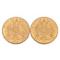 Österreich/GOLD - 2 x 20 Kronen 1915/NP