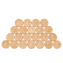 Schweiz Investmentlot /GOLD - 22 x 20 Sfr. Vreneli mit insg. ca. 127,6 g Feingold