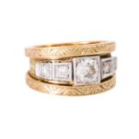 Ring mit 5 Diamanten zus. ca. 1,4 ct,