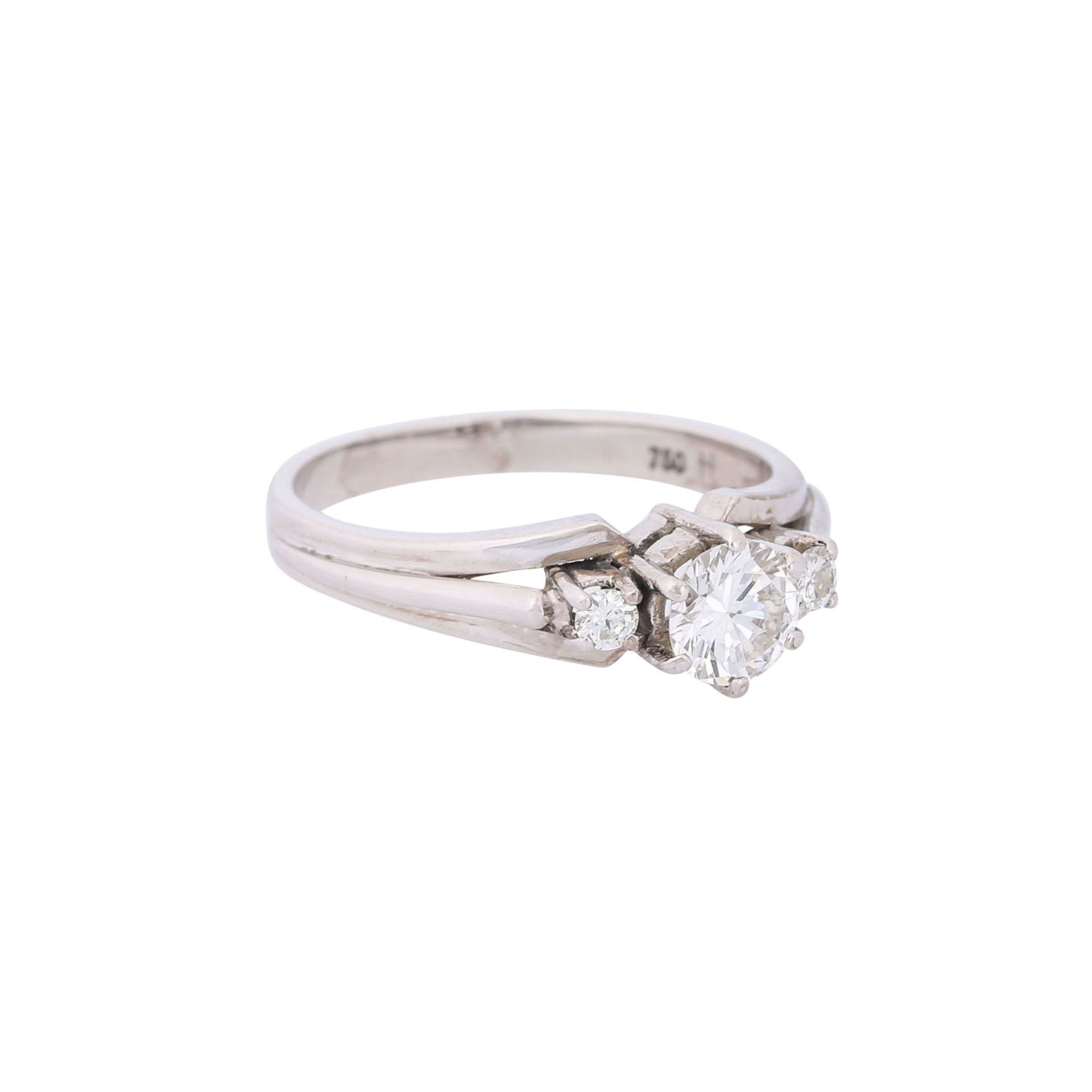 Ring mit Brillant von ca. 0,55 ct,