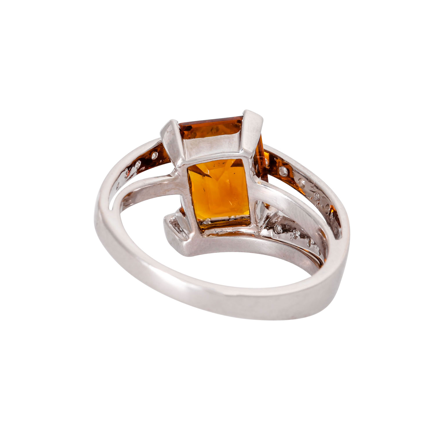 Ring mit achteckigem Citrin und Brillanten von zus. ca. 0,2 ct, - Image 3 of 3