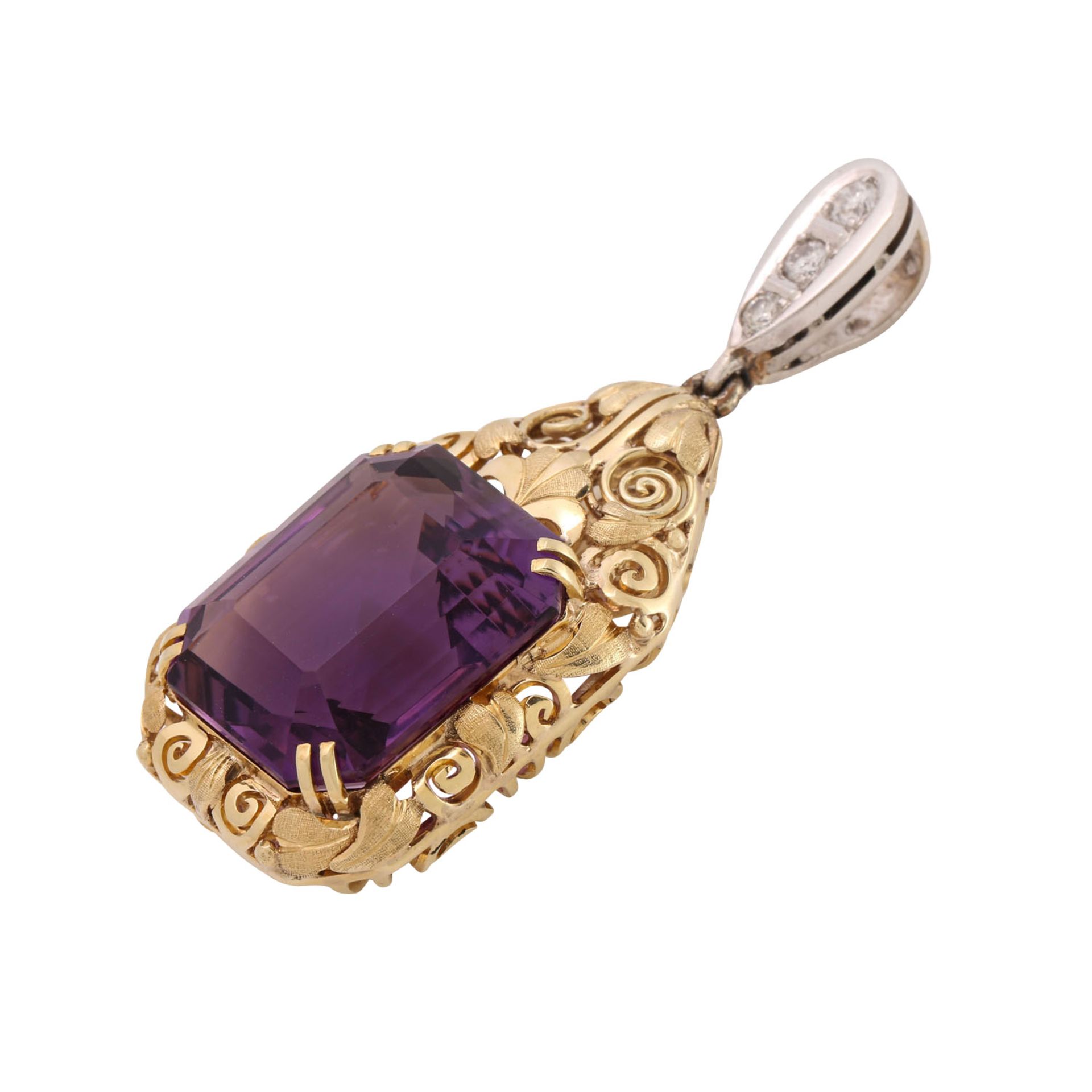 Anhänger mit achteckigem Amethyst ca. 26 ct und Brillanten - Bild 2 aus 3