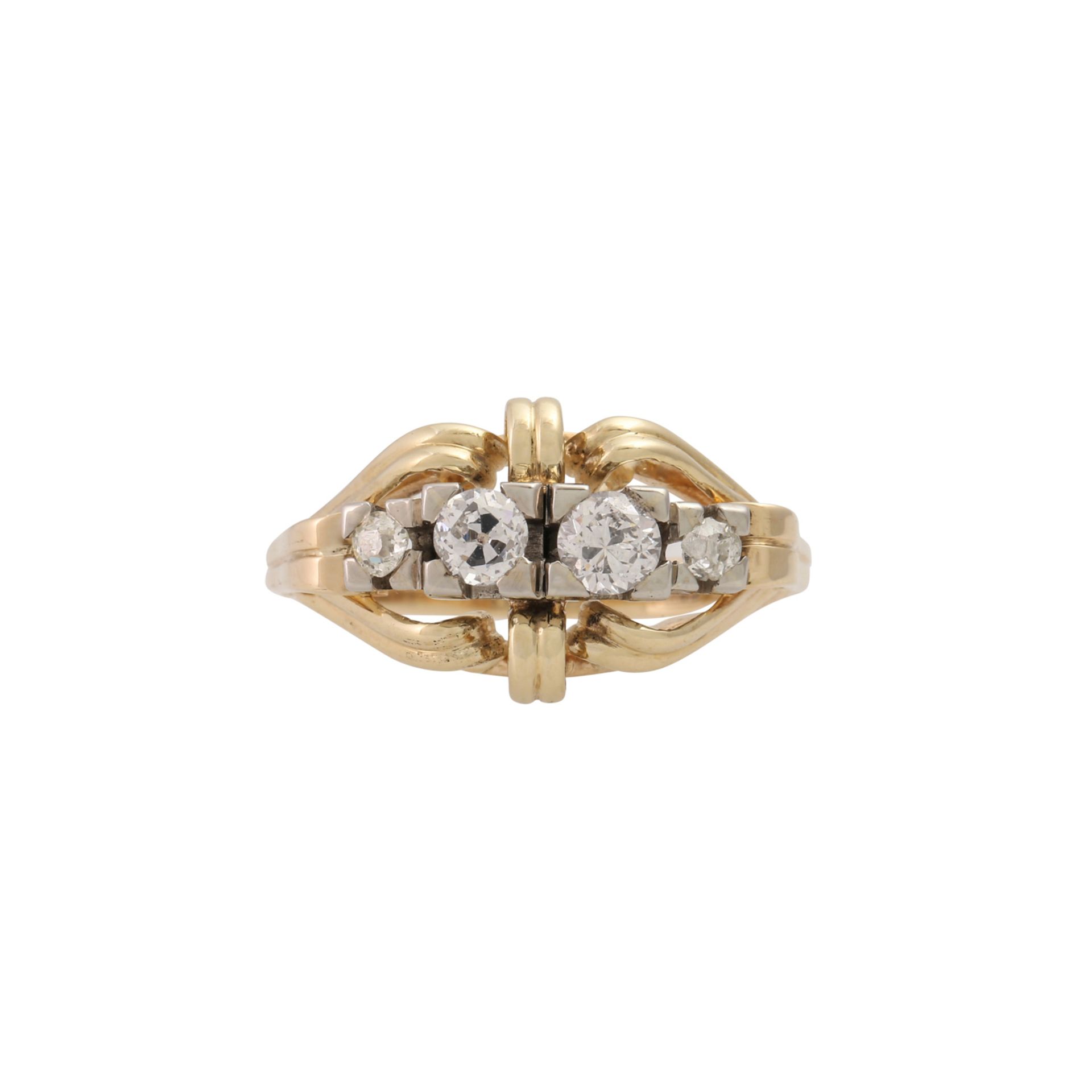 Ring mit Altschliffdiamanten von zus. ca. 0,5 ct, - Bild 2 aus 4