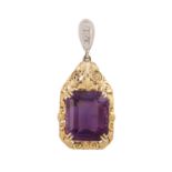 Anhänger mit achteckigem Amethyst ca. 26 ct und Brillanten