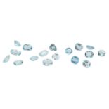 Konvolut 17 Aquamarine zus. ca. 36,4 ct,