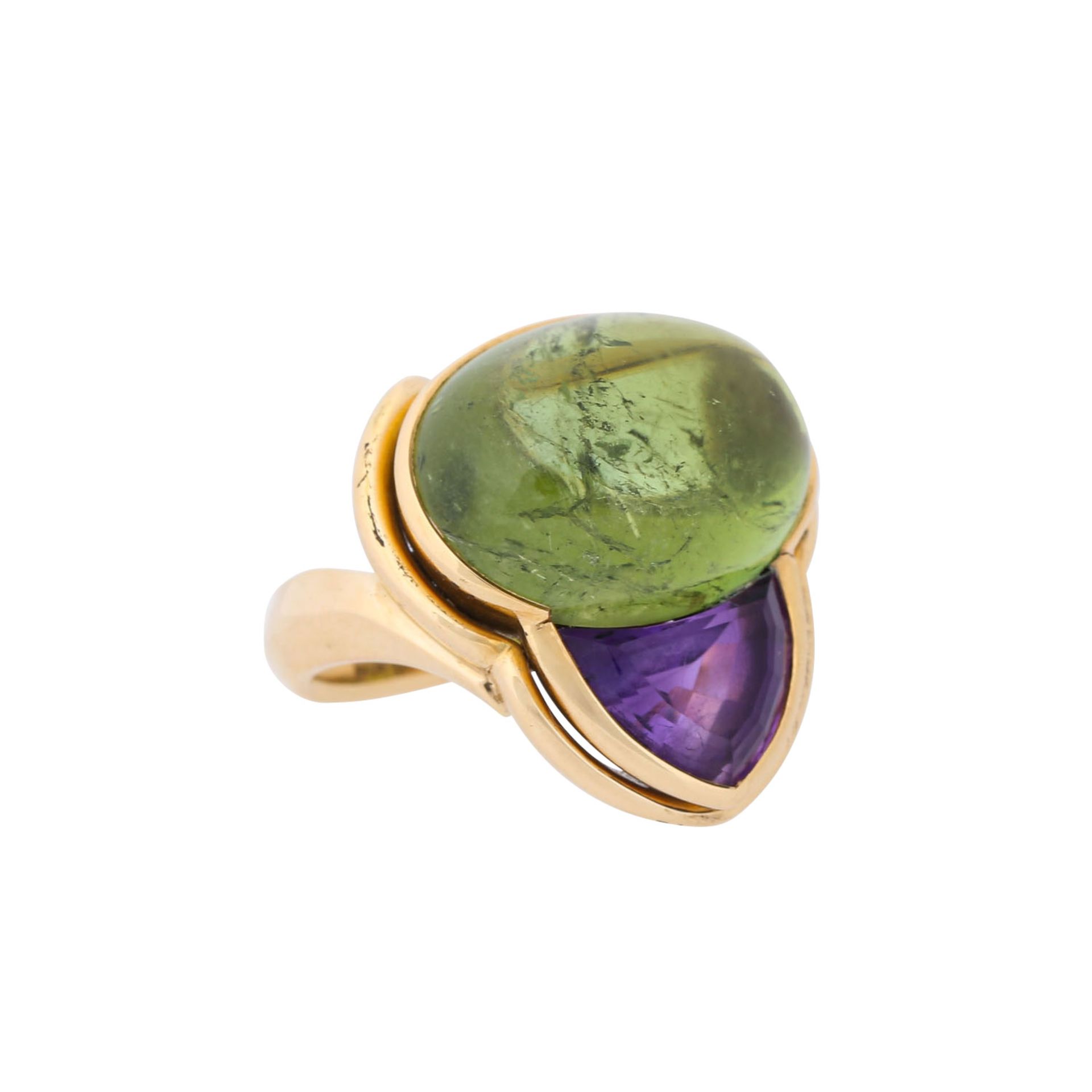 JACOBI Ring mit feinem Turmalin und Amethyst,