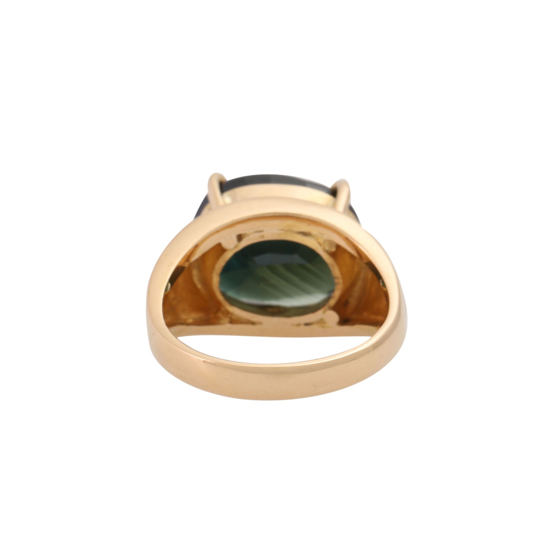 Ring mit großem grünen Saphir von 9 ct, - Bild 4 aus 5