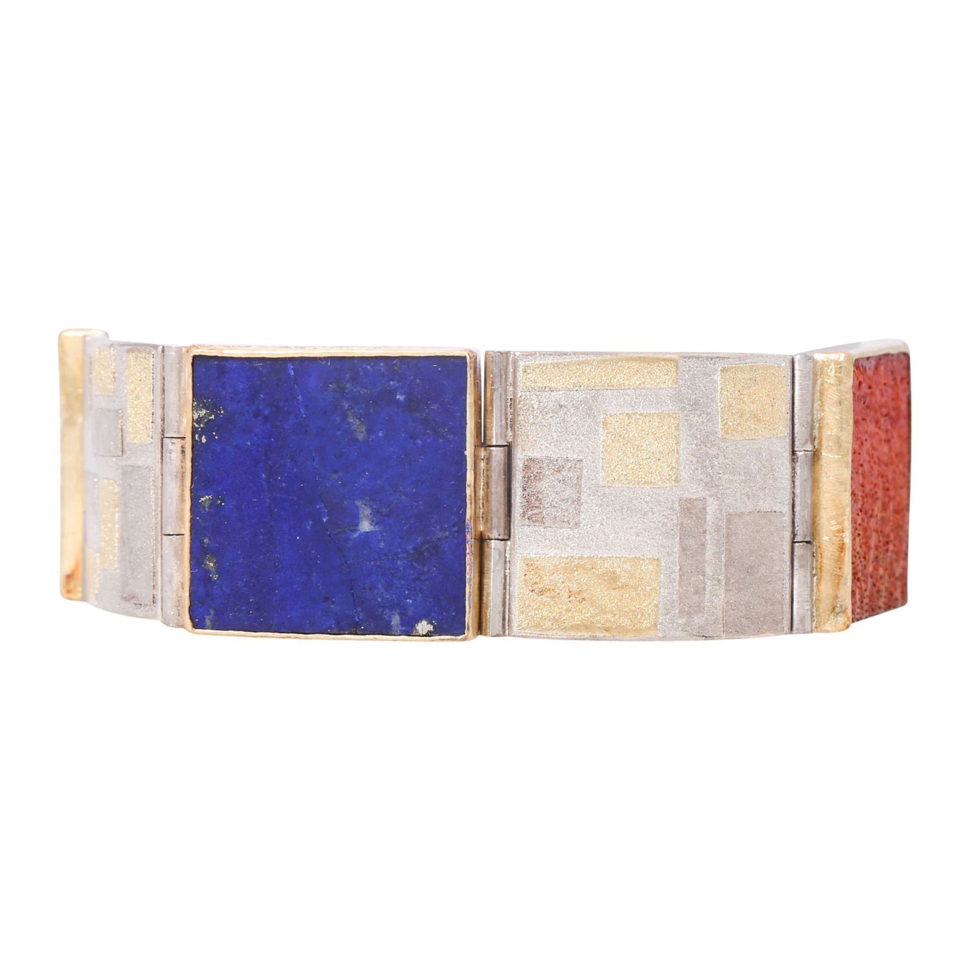 WINDSAUER Armband mit Lapislazuli und Schaumkoralle,