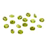 Konvolut 16 kalibrierte Peridots zus. 46,8 ct,