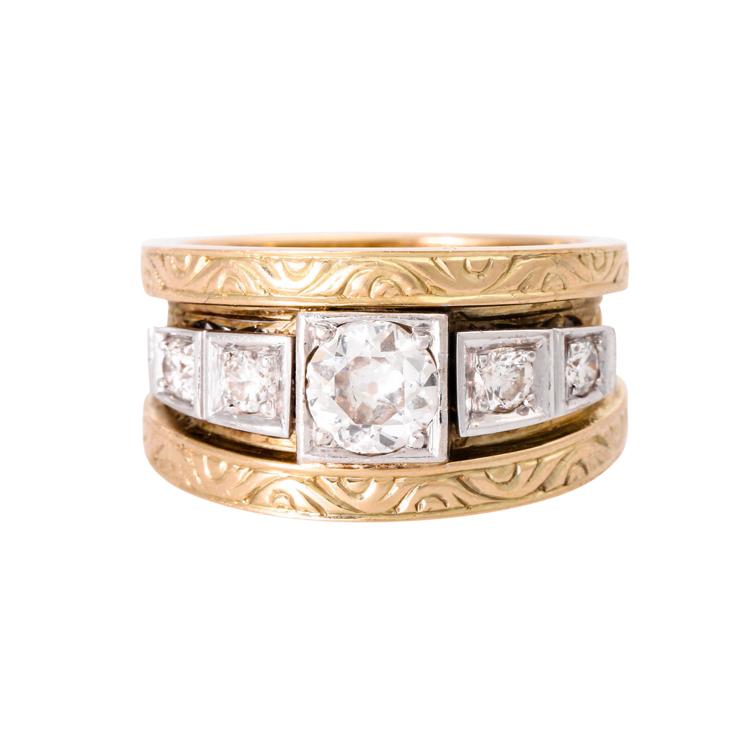 Ring mit 5 Diamanten zus. ca. 1,4 ct, - Image 2 of 3