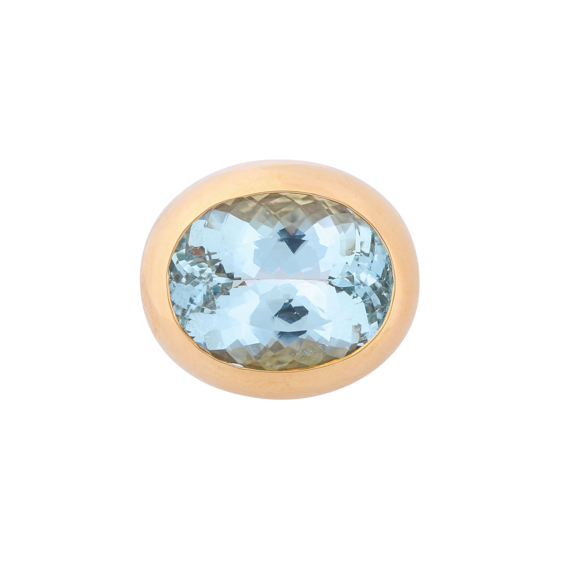 Ring mit oval facettiertem Aquamarin ca. 22 ct - Bild 2 aus 4