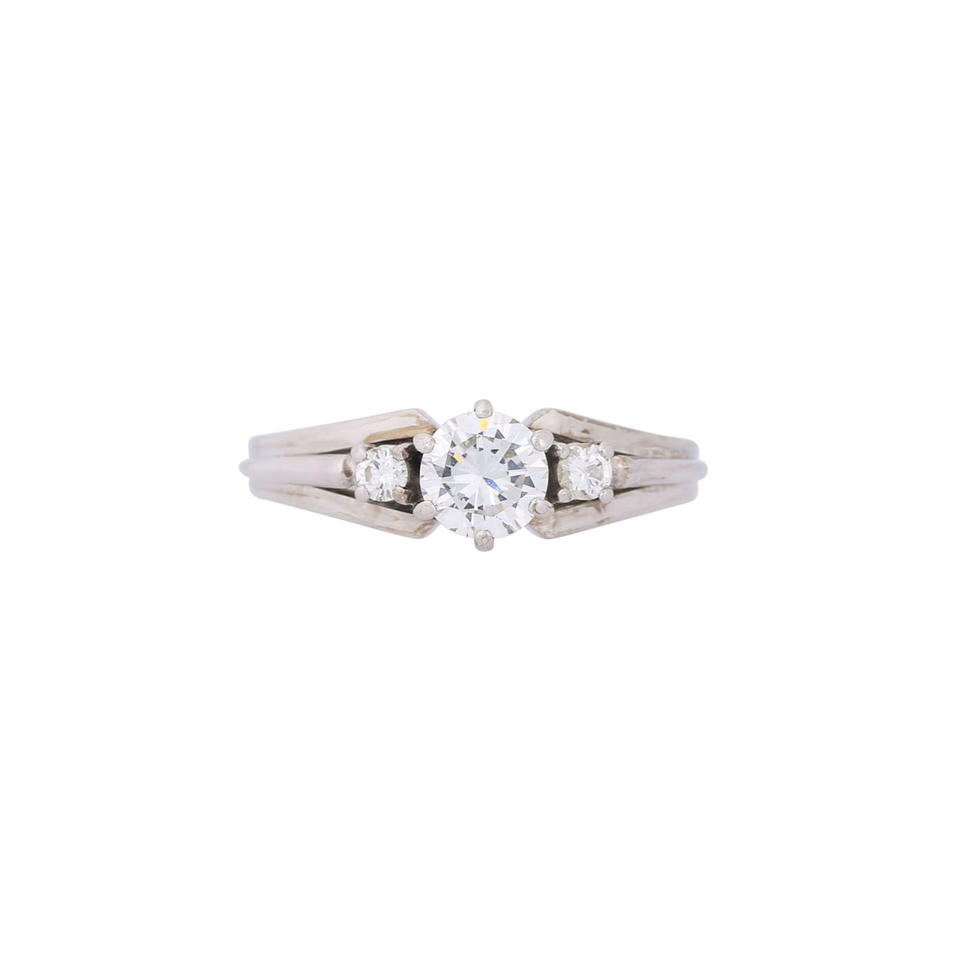 Ring mit Brillant von ca. 0,55 ct, - Image 2 of 4