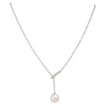 GELLNER Collier mit Südseeperle und Brillanten von zus. ca. 0,18 ct,