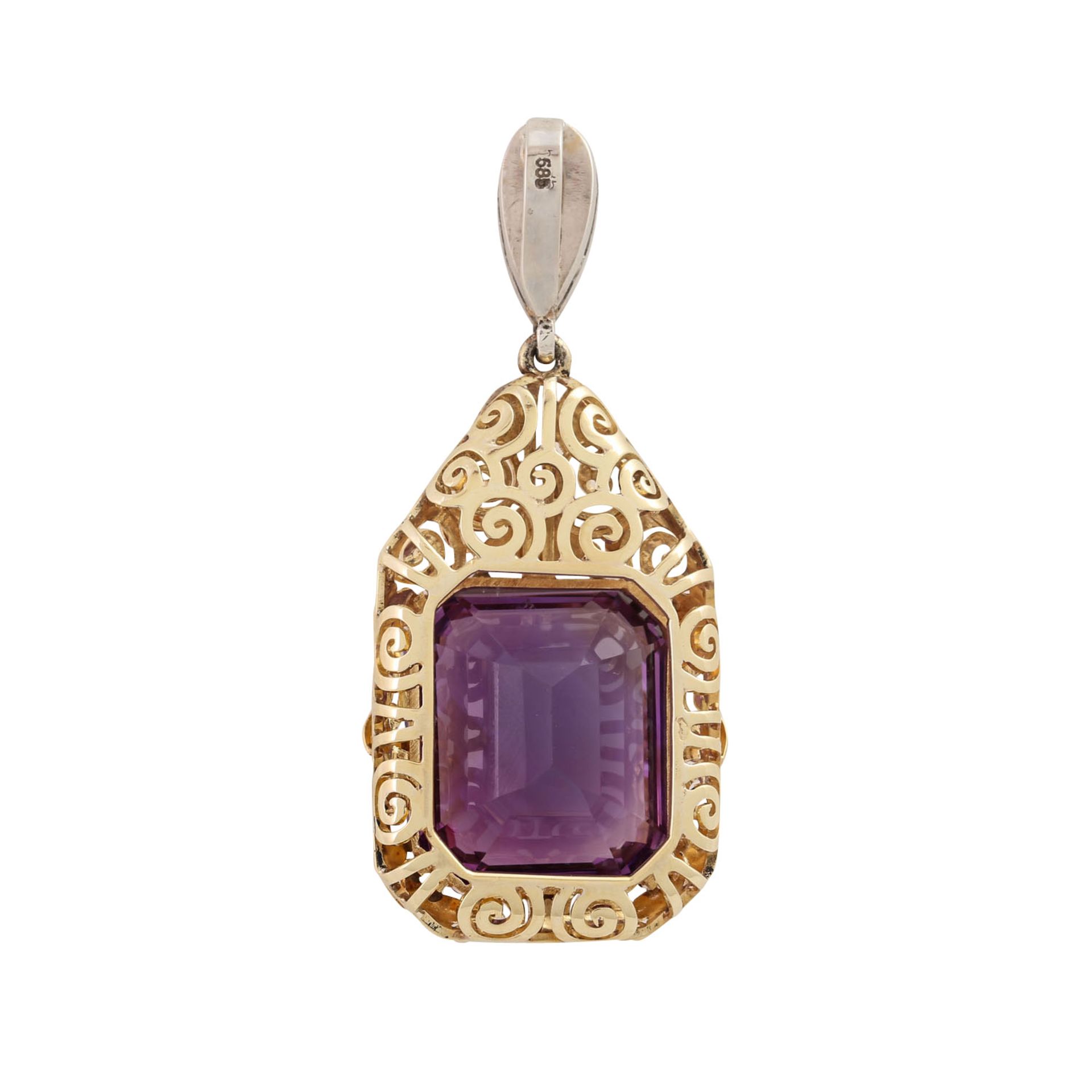 Anhänger mit achteckigem Amethyst ca. 26 ct und Brillanten - Bild 3 aus 3