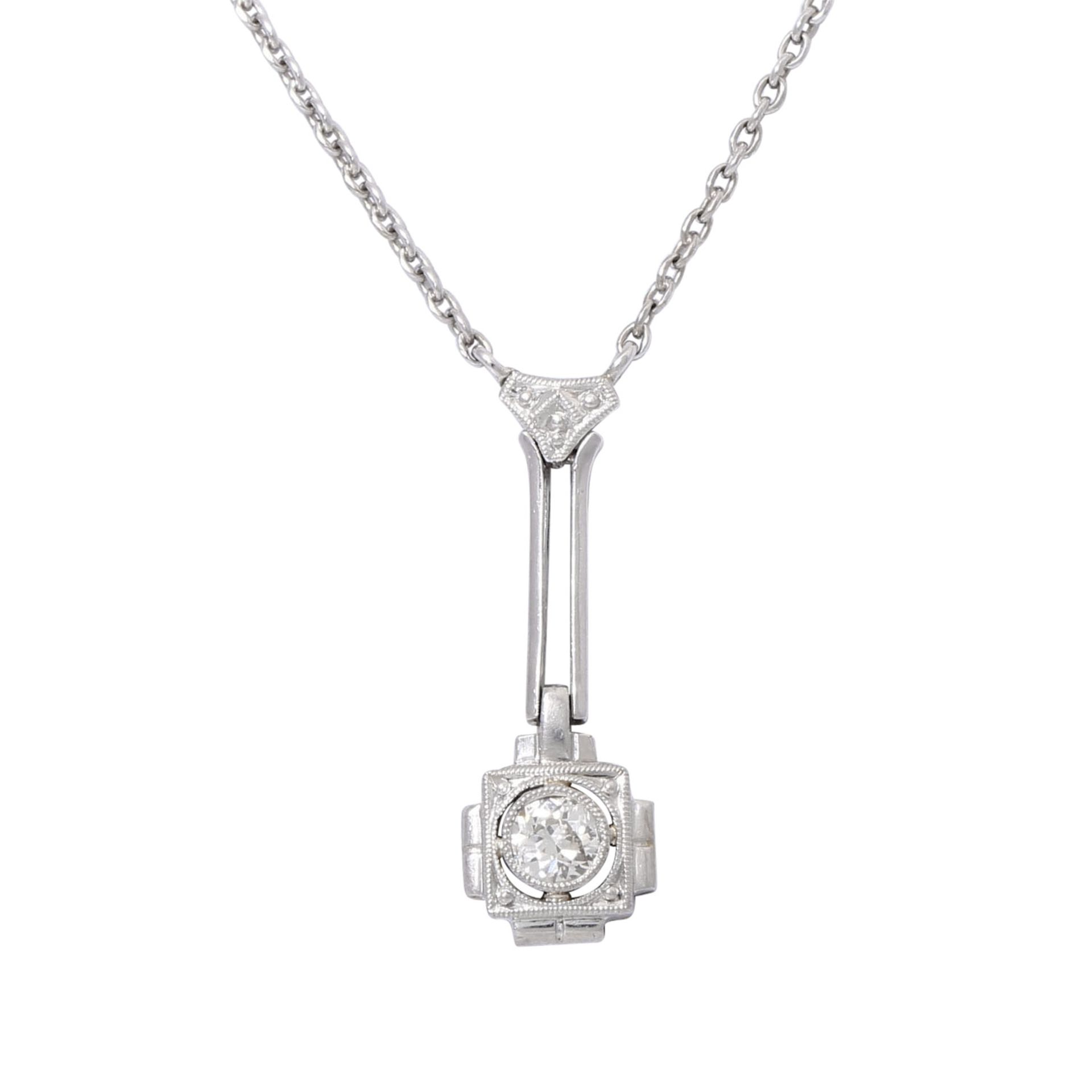 Collier mit Altschliffdiamant ca. 0,18 ct, - Image 2 of 3