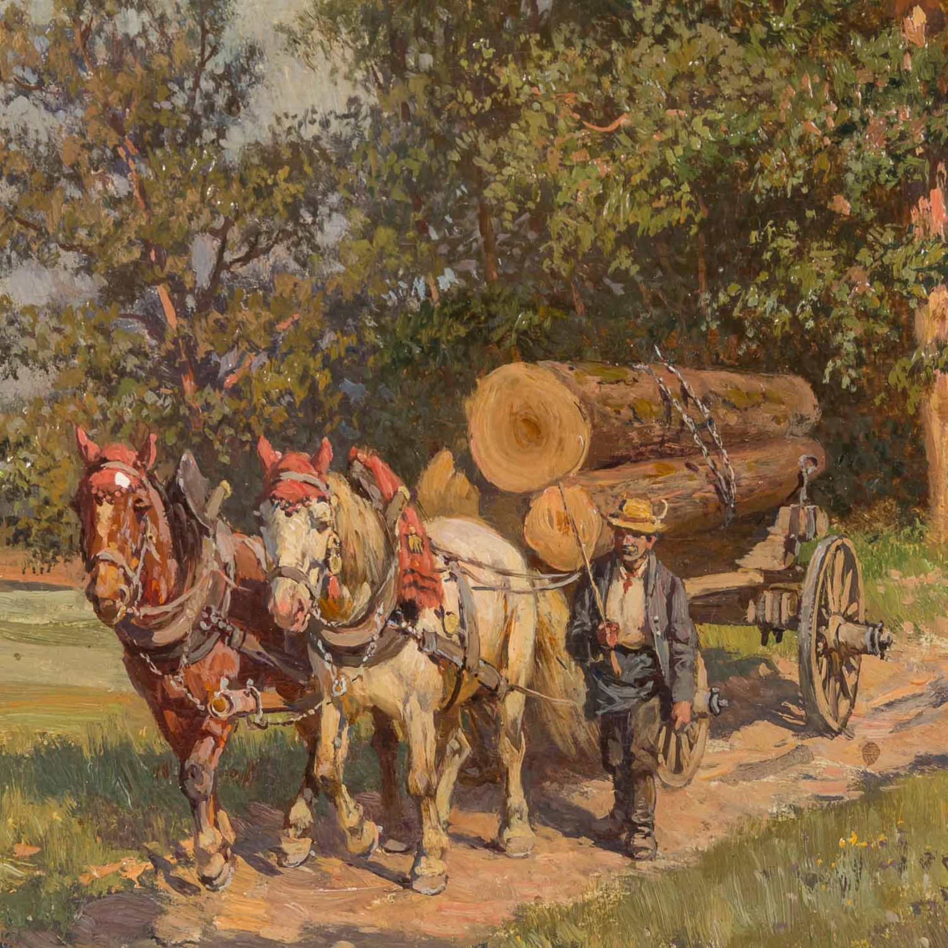 VAN DER VENNE, FRITZ (1873-1936) "Fuhrmann beim Holztransport" - Bild 4 aus 7