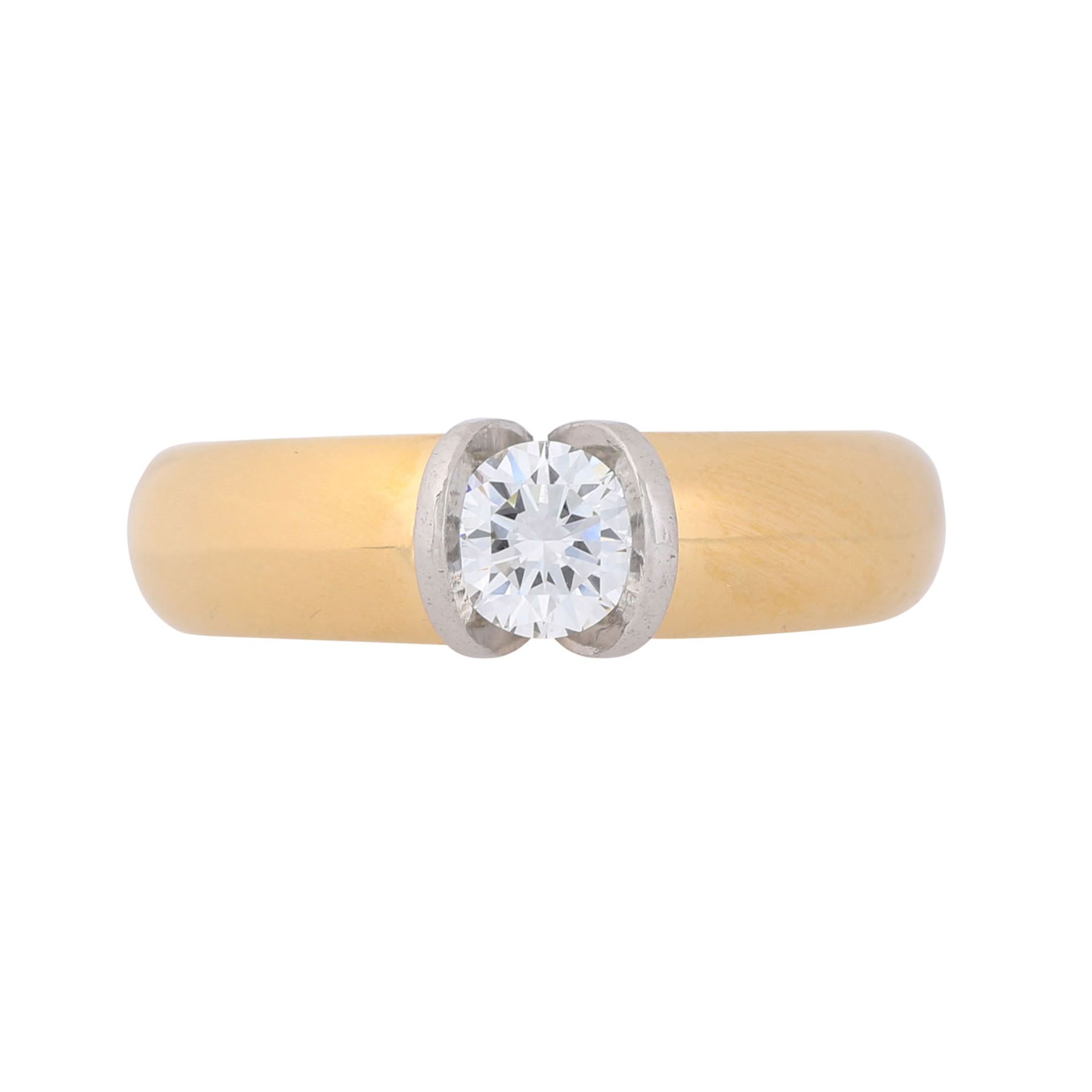 Spannring mit Brillant Solitaire ca. 0,70 ct, - Image 2 of 5