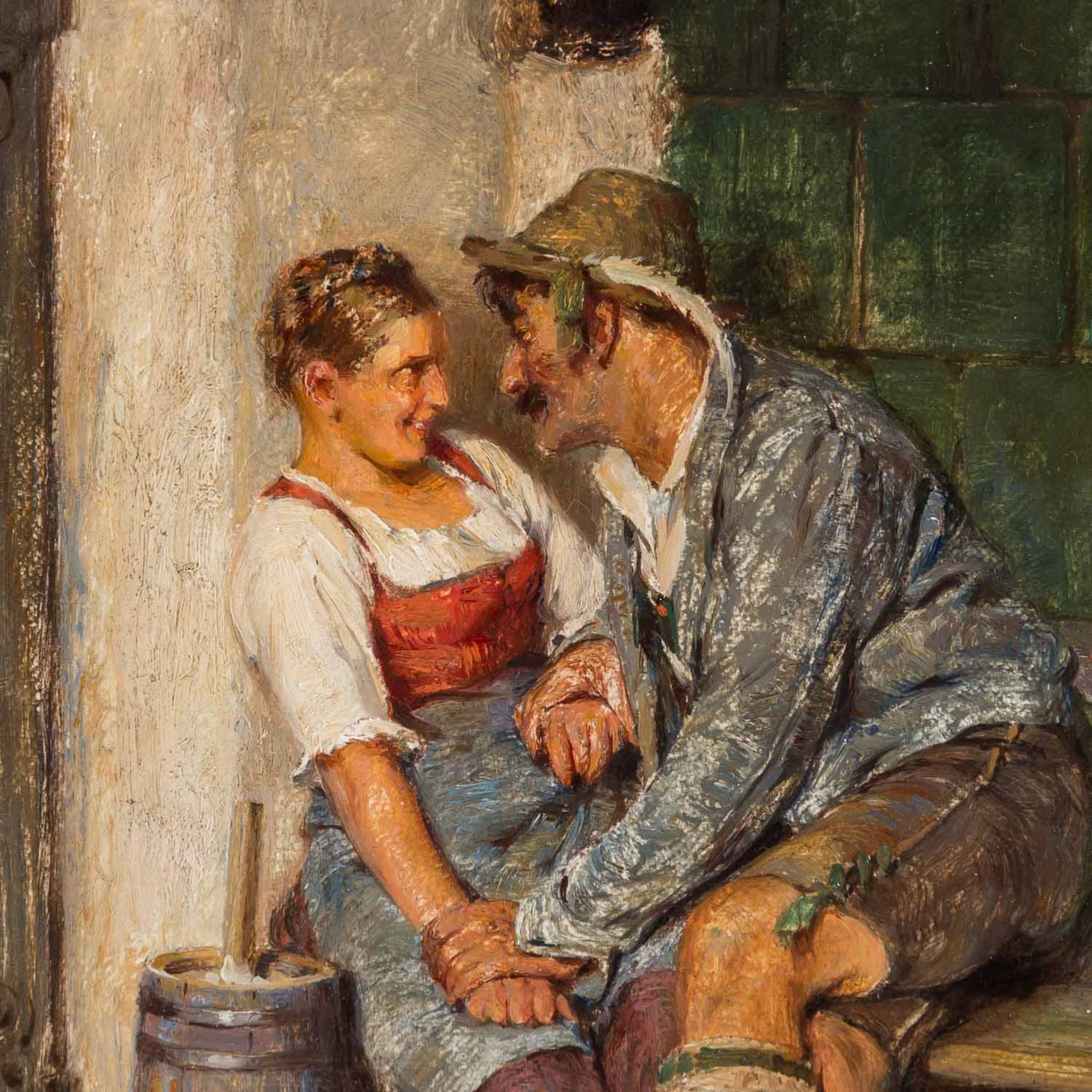 KAUFFMANN, HERMANN (1873-1953) "Am Kachelofen sitzendes Paar" - Bild 5 aus 8