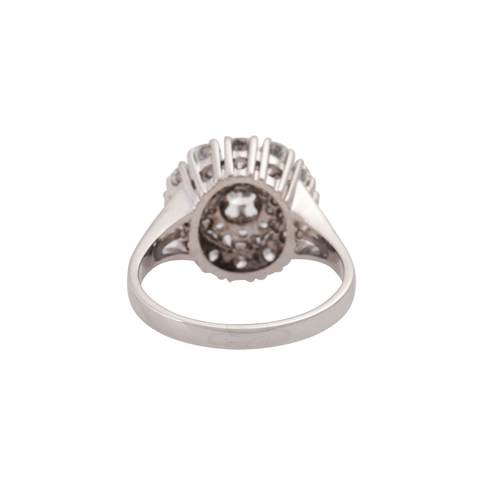 Ring besetzt mit zahlreichen Brillanten, 1,4 ct, ca. WEISS (H)/SI-P1, - Bild 4 aus 5