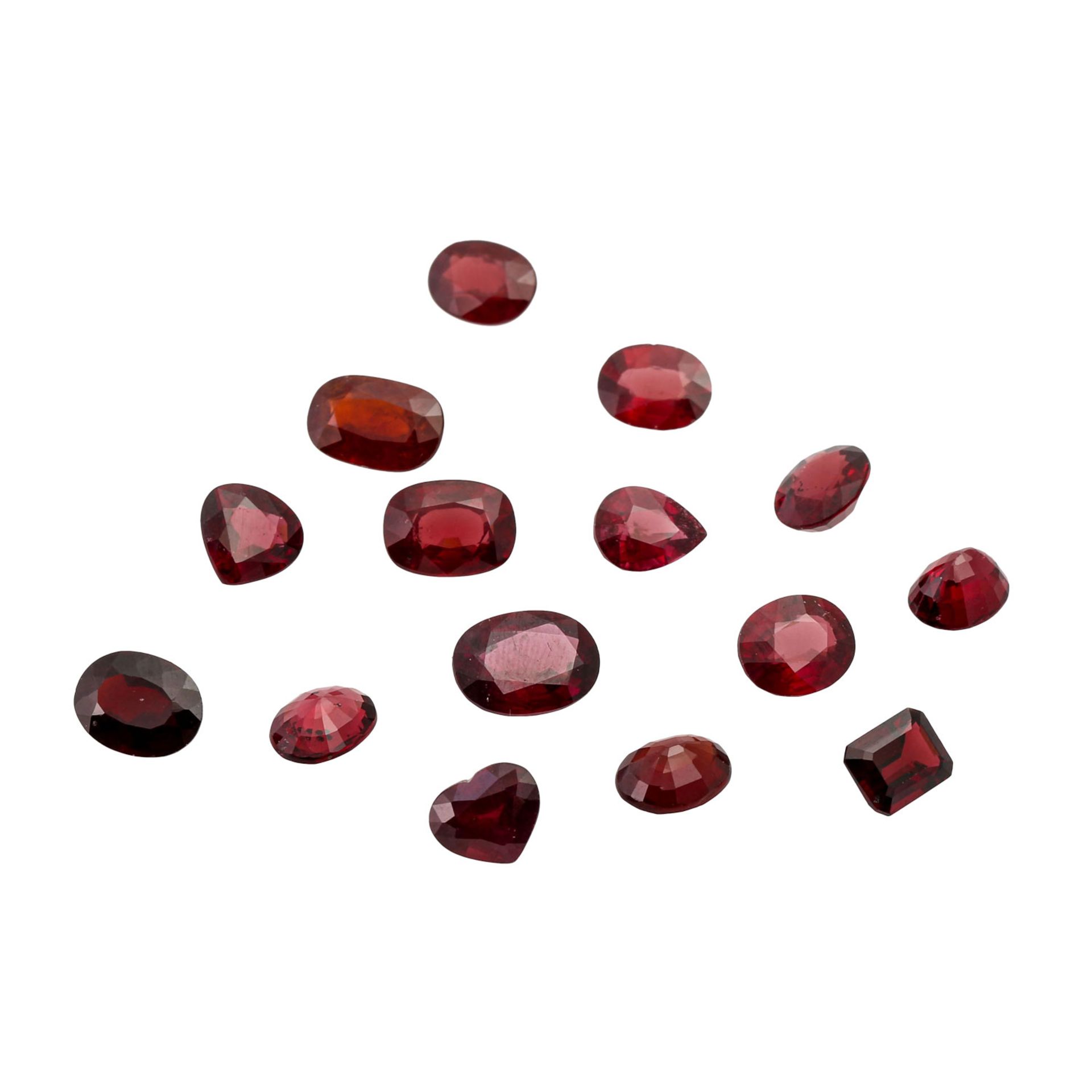 Konvolut 15 Rhodolite von zus. 37,4 ct,